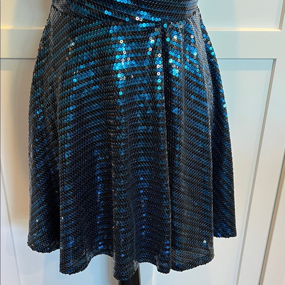 City Studio Sparkling Black and Blue Mini Dress - Picture 4 of 9